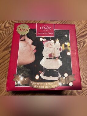 Lenox White & Red Santa Candle Tree Ornament